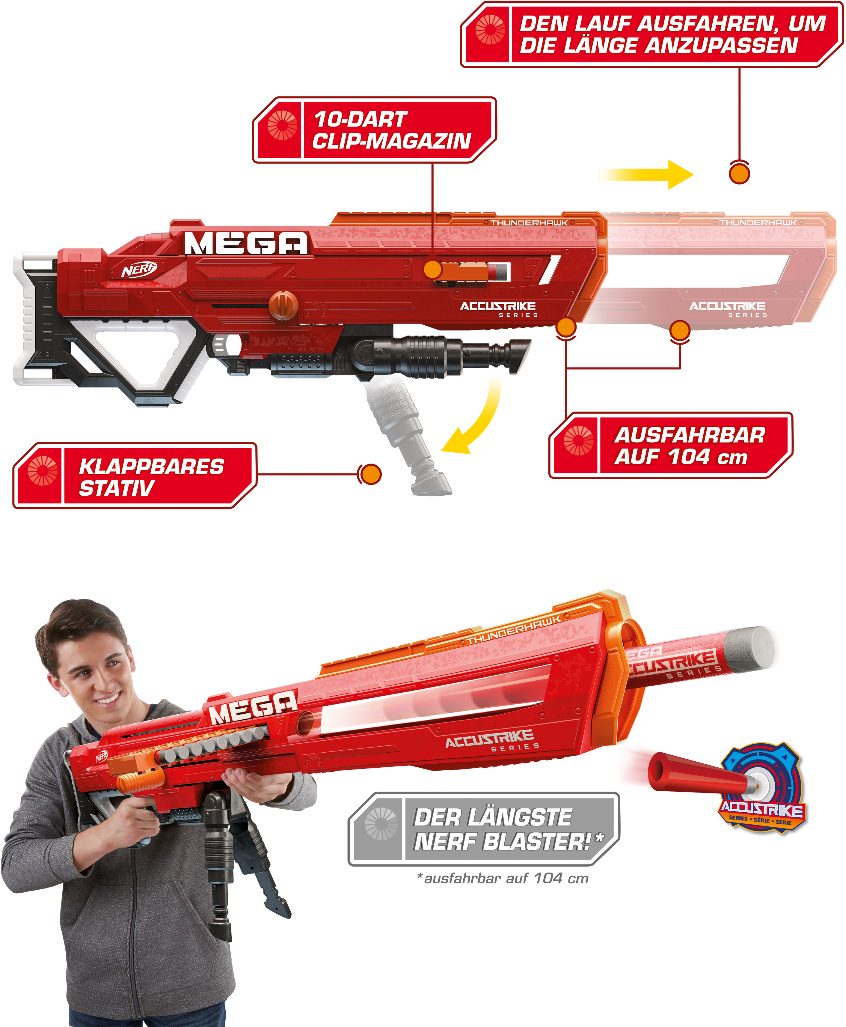 NERF Nerf MEGA Thunderhawk Blaster Mehrfarbig