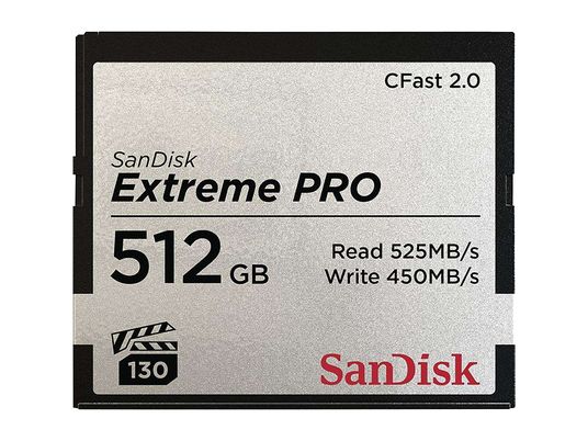 SANDISK Extrempro - CFexpress-Speicherkarte  (512 GB, 525 MB/s, Schwarz/Silber)