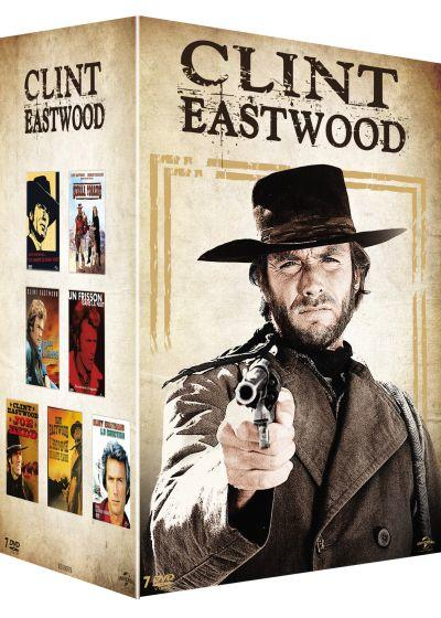 Clint Eastwood movie box set with multiple movie covers and Clint's photo.