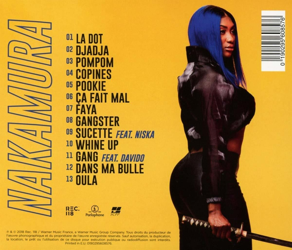Albumcover mit Frau mit blauen Haaren. Gelber Hintergrund mit Titelliste.