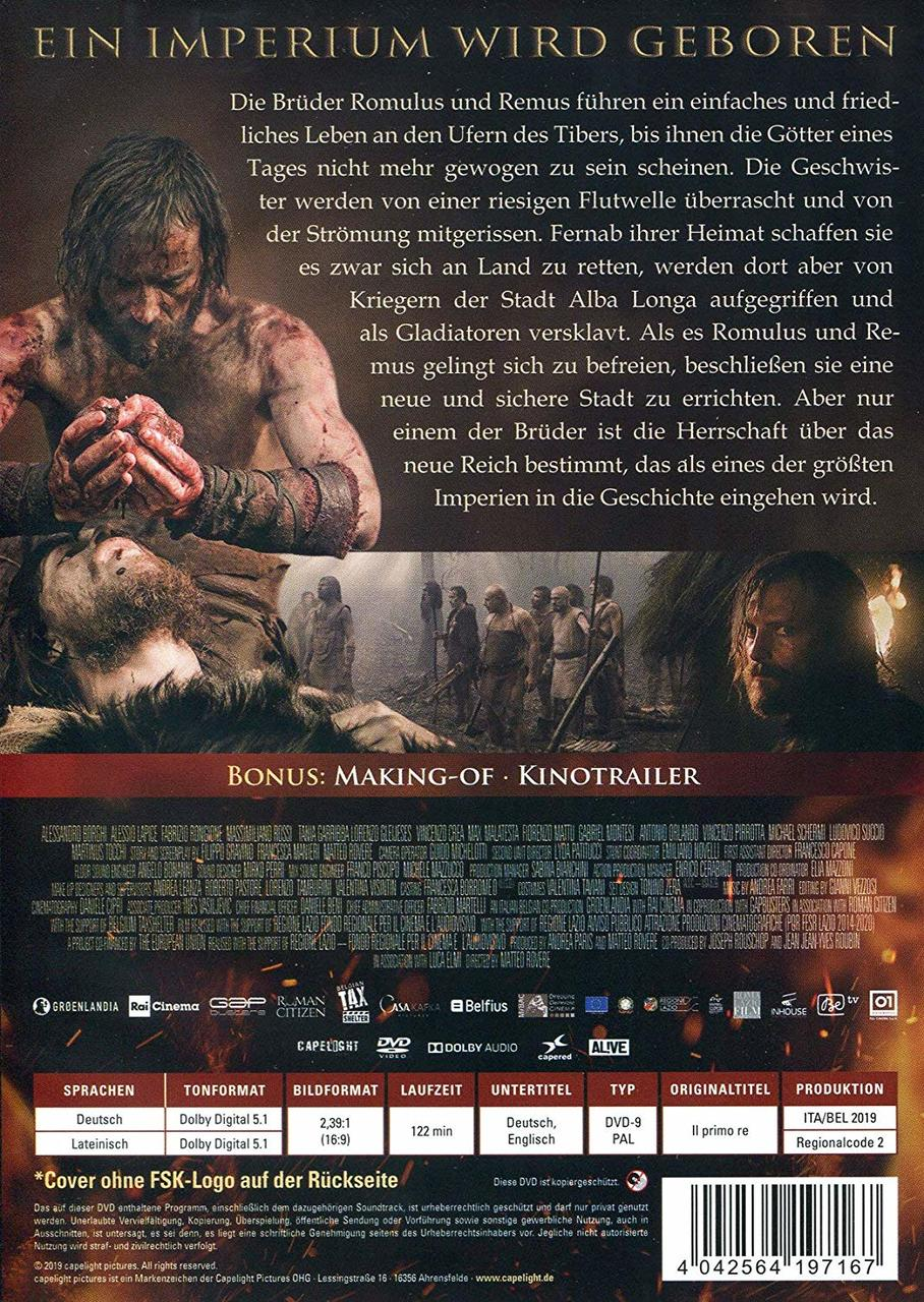 Rückseite einer DVD-Hülle mit Text und Bildern, die einen Film bewerben.