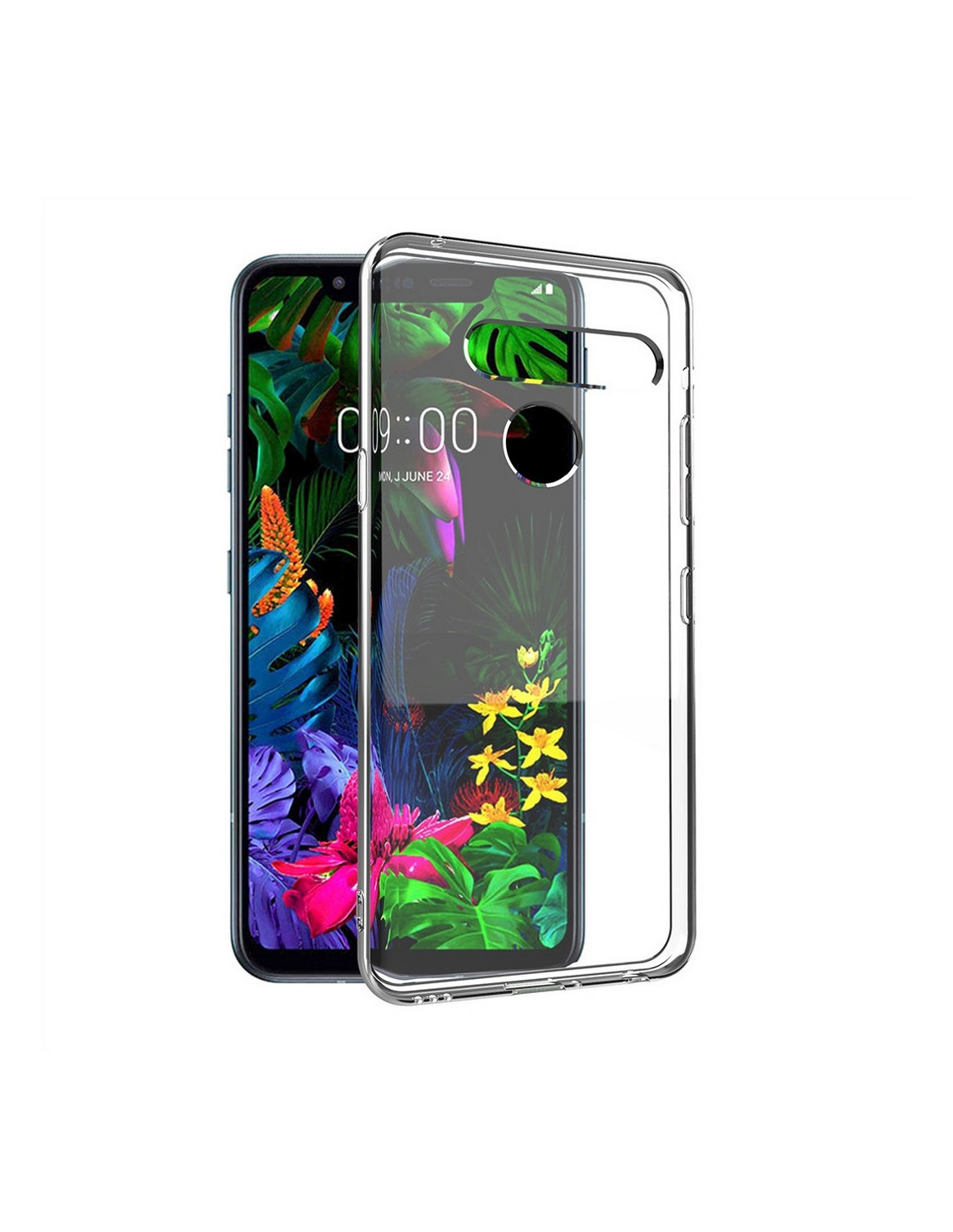 Funda + protector - Muvit MUPAK0434, Para LG G8S ThinQ, Anti rayaduras, Vidrio templado, Transparente