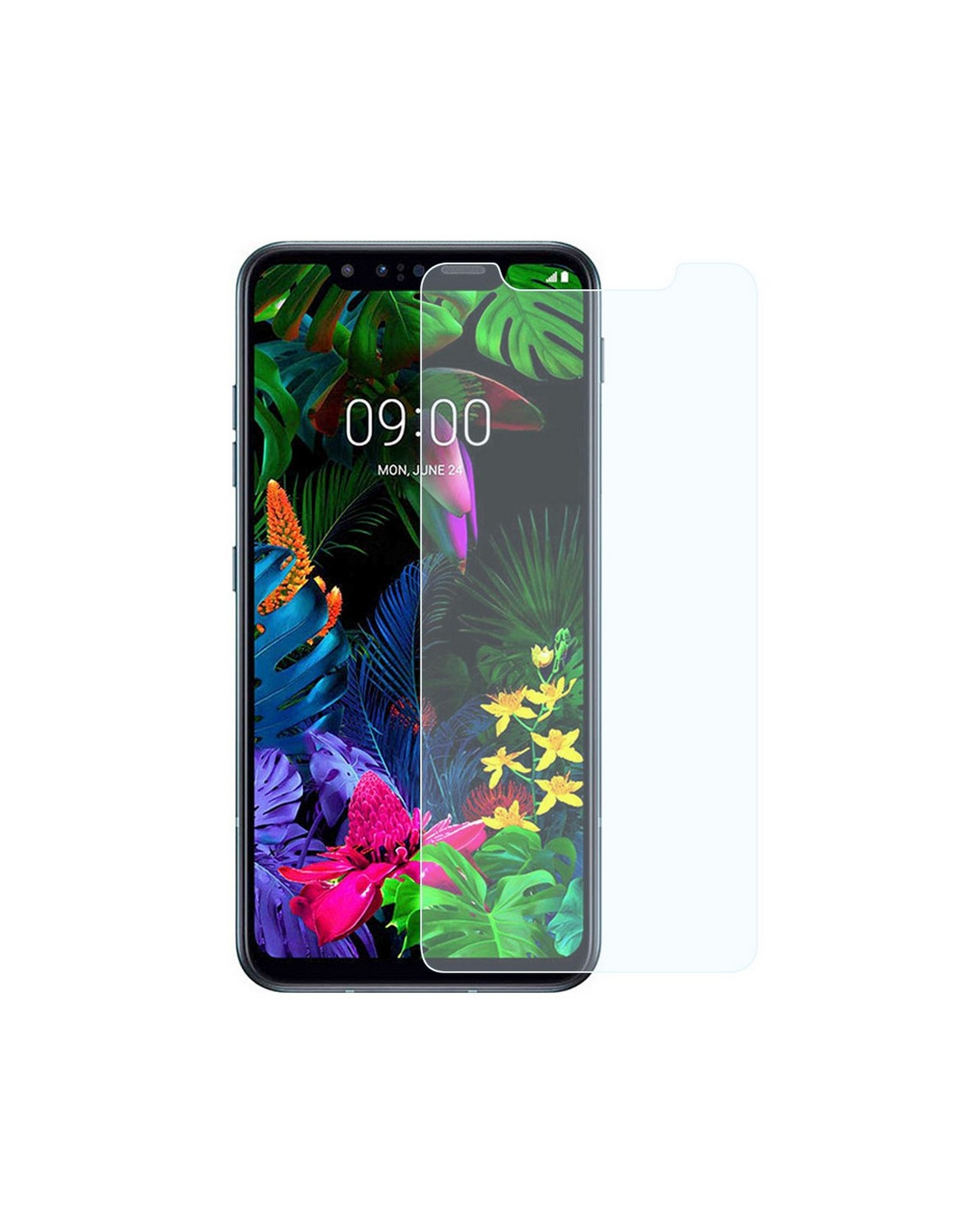 Funda + protector - Muvit MUPAK0434, Para LG G8S ThinQ, Anti rayaduras, Vidrio templado, Transparente