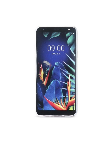 Funda + protector - Muvit MUPAK0432, Para LG K40, Flexible, Anti rayaduras, Vidrio templado, Transparente