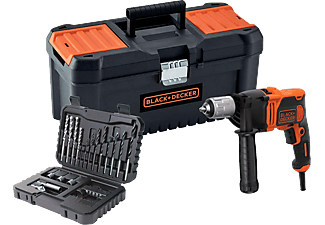 BLACK+DECKER BEH850KA32-QS Ütvefúró 32 darabos tartozékkészlettel, 850W szerszámosládában