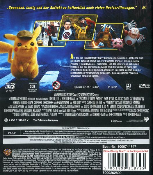 Pokémon Meisterdetektiv Pikachu 3D Blu-ray