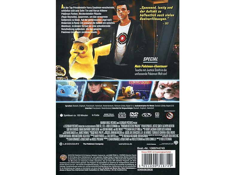 Pokémon Meisterdetektiv Pikachu Dvd