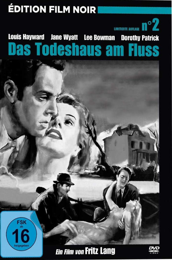 Filmcover. Schwarz-Weiß-Bild eines Mannes und einer Frau. Titel: Das Todeshaus am Fluss.
