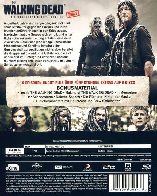 The Walking Dead DVD-Cover mit der Hauptbesetzung vor einer Zombiehorde mit dem Serientitel.