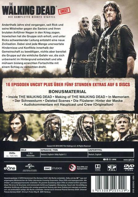 The Walking Dead DVD-Hülle mit einer Gruppe von Charakteren und Text.