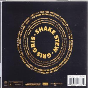 Die Rückseite einer CD-Hülle mit einem kreisförmigen Design in Gold auf schwarzem Hintergrund.