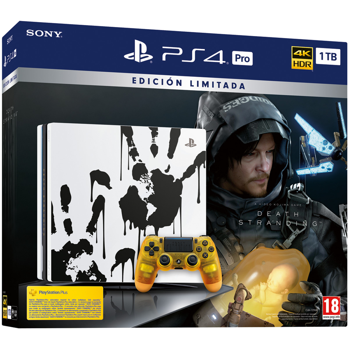Consola - PS4 Pro de 1 TB, Negro + Juego Death Stranding Edición Limitada