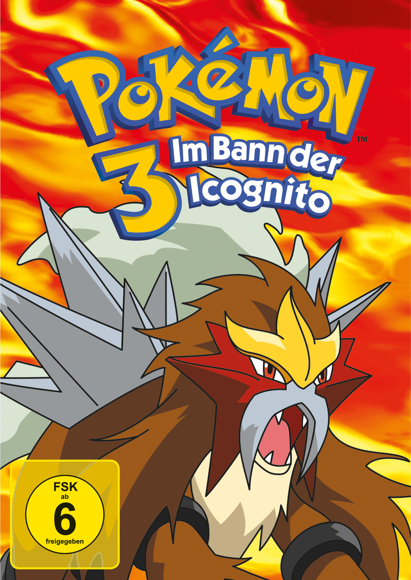 Pokémon DVD-Cover. Charizard-ähnliches Wesen in der Mitte, oranger Hintergrund, japanischer Text.