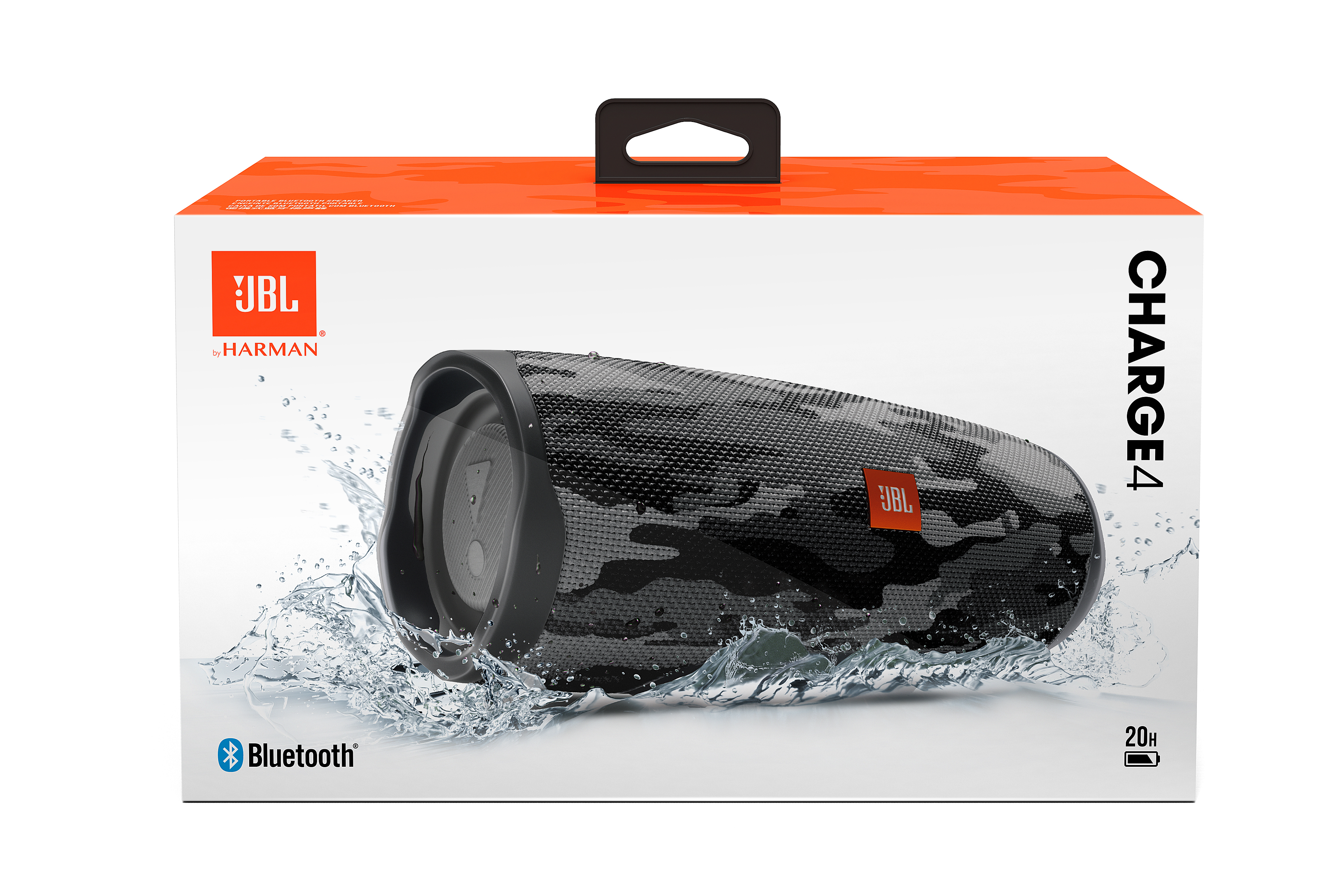 JBL Charge 4 Bluetooth Lautsprecher, White Camouflage, Wasserfest