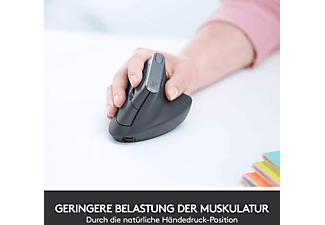LOGITECH MX Vertical ergonomische kabellose Maus, Schwarz