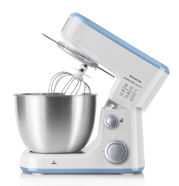 Amasadora - Taurus Mixing Chef Compact, 5 funciones, 6 velocidades, Azul y blanco