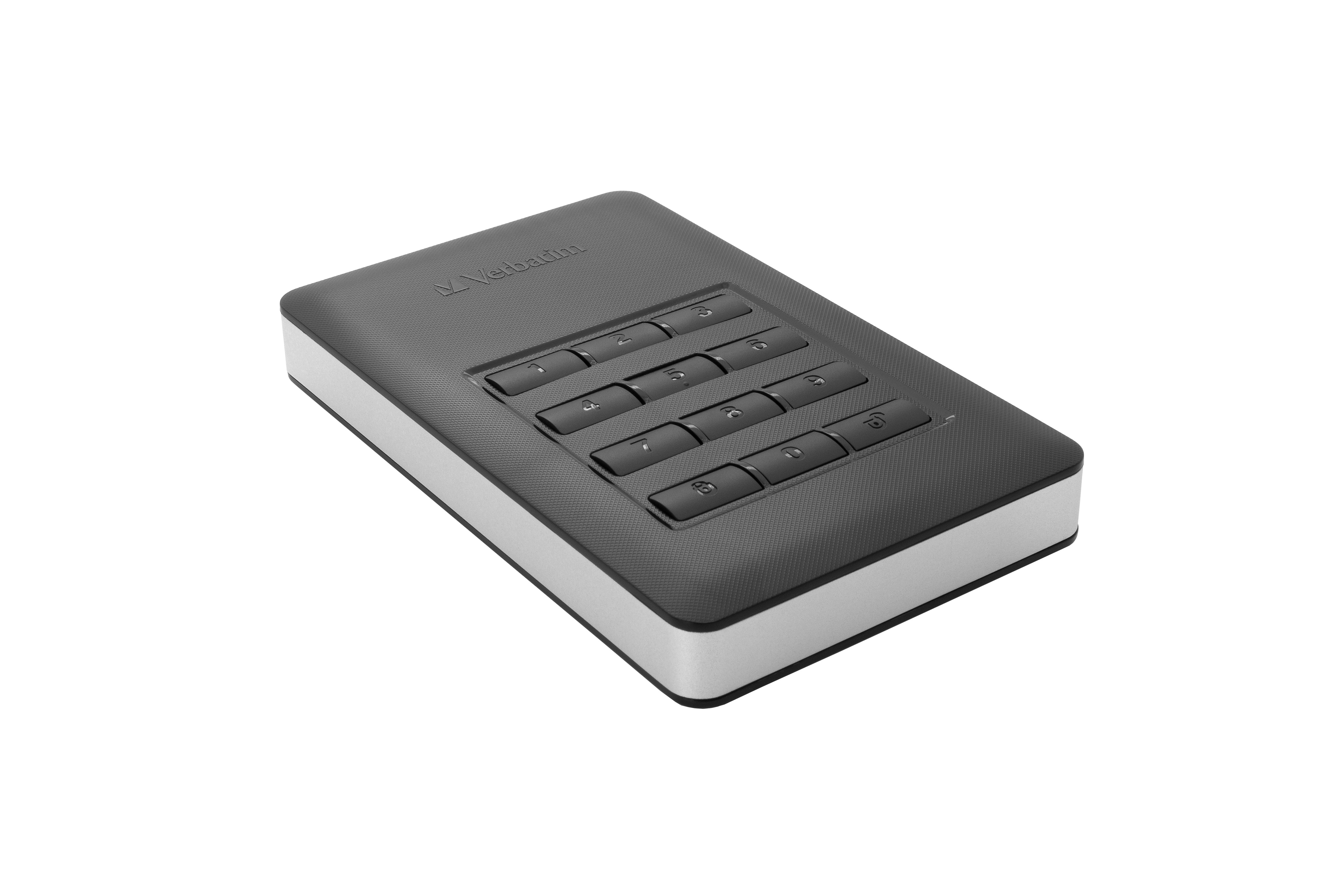 VERBATIM 53403 Secure Portable Festplatte, 2 TB HDD, 2,5 Zoll, extern, Schwarz/Silber