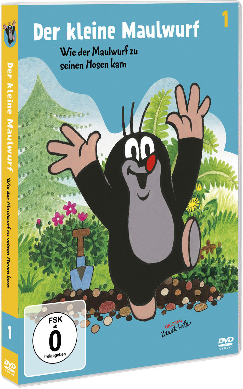 DVD-Hülle mit Zeichentrickfigur Maulwurf und Titel. Der Maulwurf ist in einem Garten mit einer Schaufel.