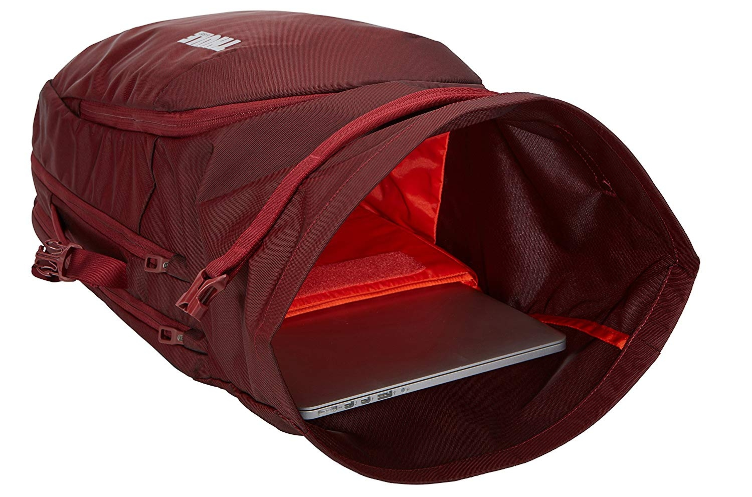 Mochila - Thule Subterra TSTB-334, Para portátiles de hasta 15.6", Nylon, Cierre magnético, Rojo