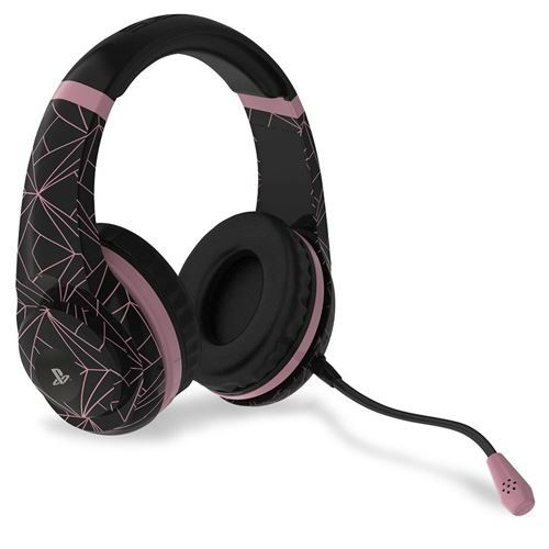 Auriculares gaming - 4Gamers PRO4-70, Micrófono, Control volumen, Para PS4, Negro y rosa