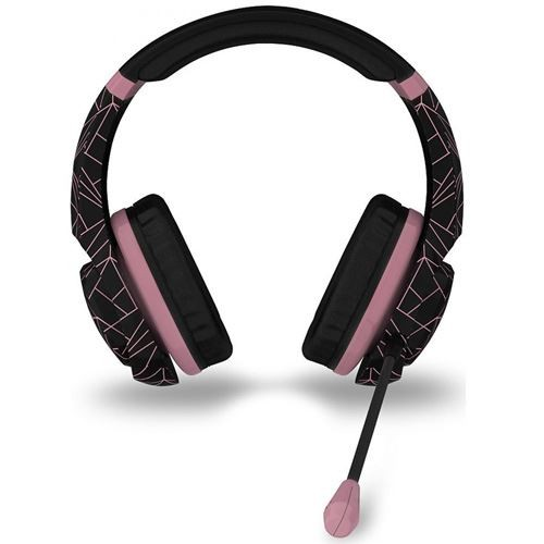 Auriculares gaming - 4Gamers PRO4-70, Micrófono, Control volumen, Para PS4, Negro y rosa