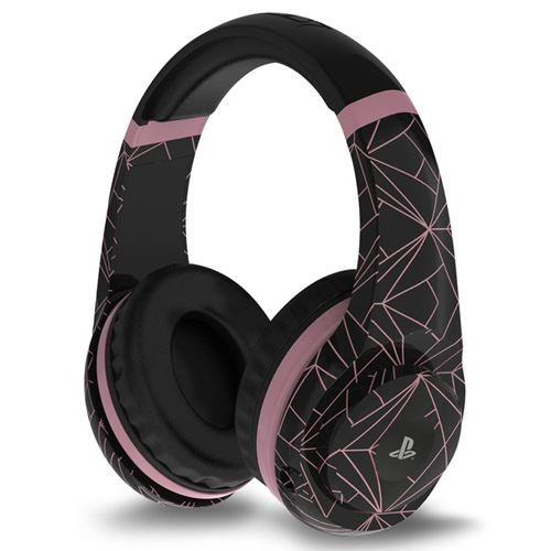 Auriculares gaming - 4Gamers PRO4-70, Micrófono, Control volumen, Para PS4, Negro y rosa