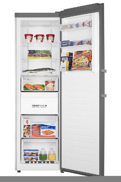 Congelador vertical - Haier Instaswitch H3F-320FSAAU1, 330l, 190cm, WIFI, Convertible a frigorífico, Titanium