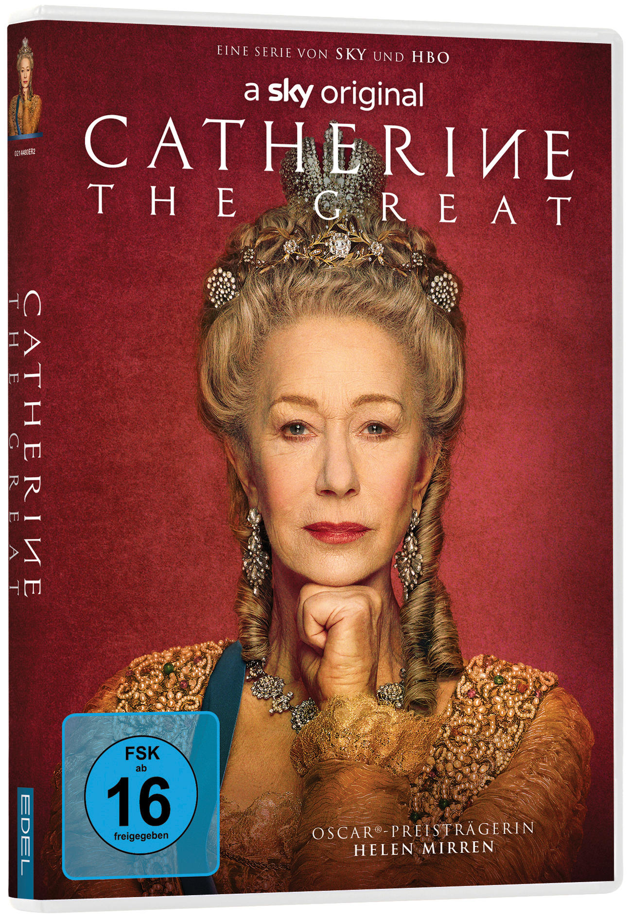 DVD-Cover von Katharina die Große mit Helen Mirren in königlicher Pose.