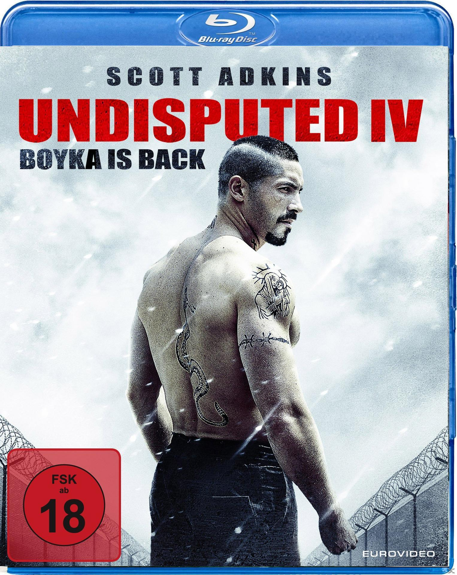 DVD-Cover: Mann ohne Hemd mit Tätowierungen, Text in Weiß und Rot. Titel: Undisputed IV.