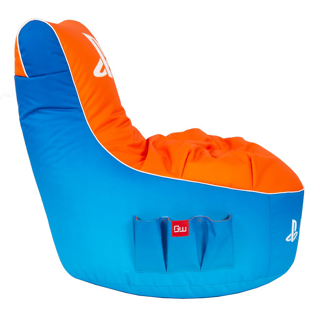 GAMEWAREZ PlayStation, Vivid, Gaming Sitzsack, Blau/Orange