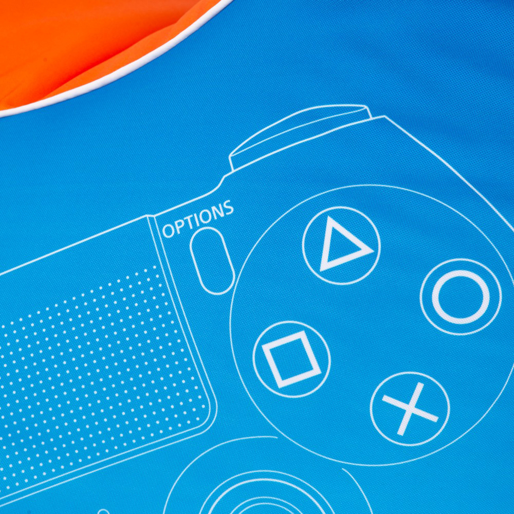 GAMEWAREZ PlayStation, Vivid, Gaming Sitzsack, Blau/Orange