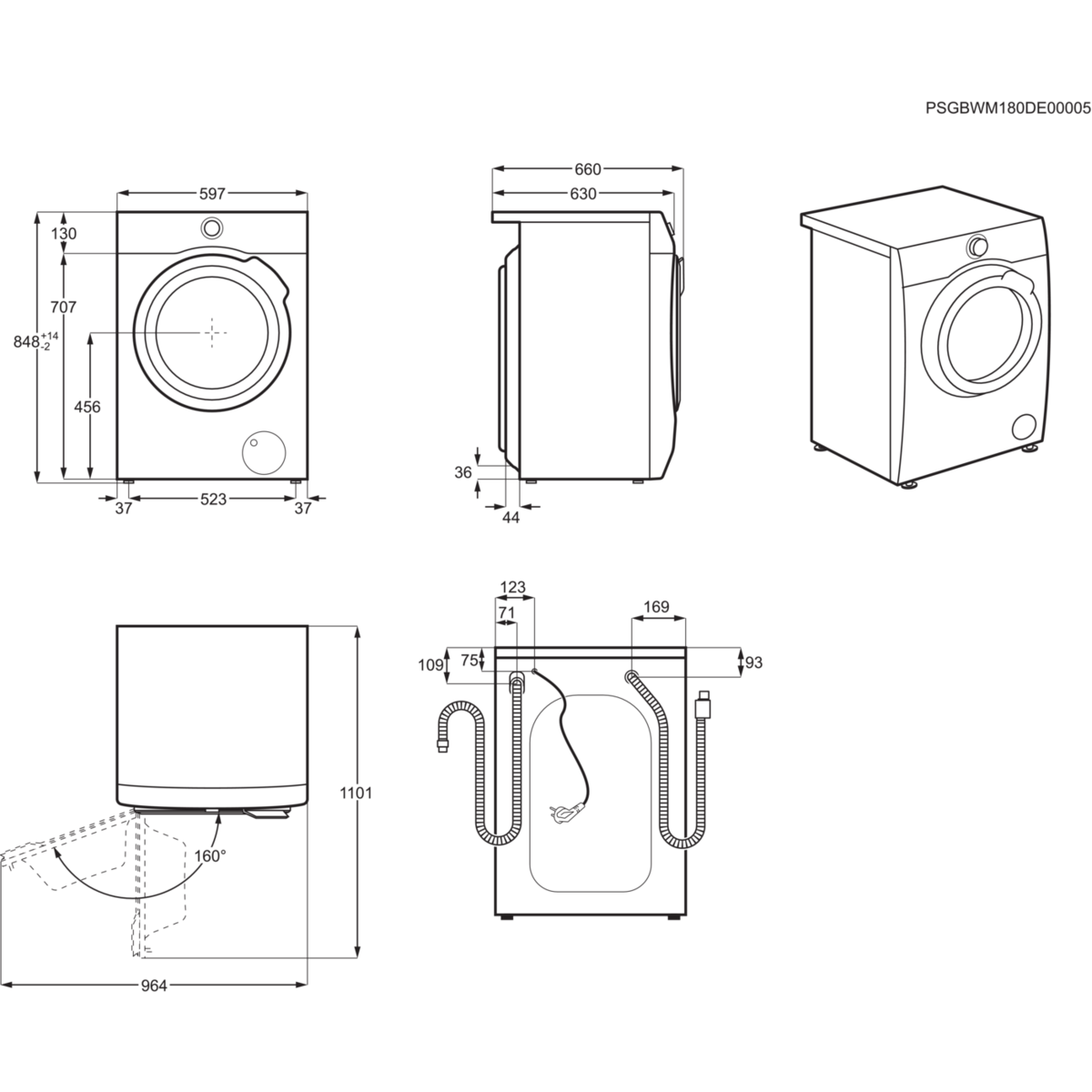 AEG L8FE76695 8000er Serie Waschmaschine (9,0 kg, 1551 U/Min., B)