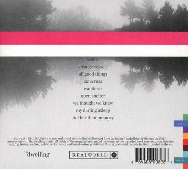 Album-Rückseite mit Songtiteln und Text. The Dwelling und Real World Logos.