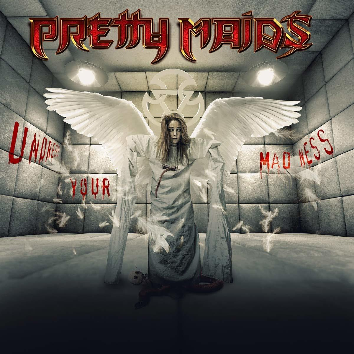 Couverture de l'album de Pretty Maids, une femme avec des ailes dans un cadre d'institution mentale.