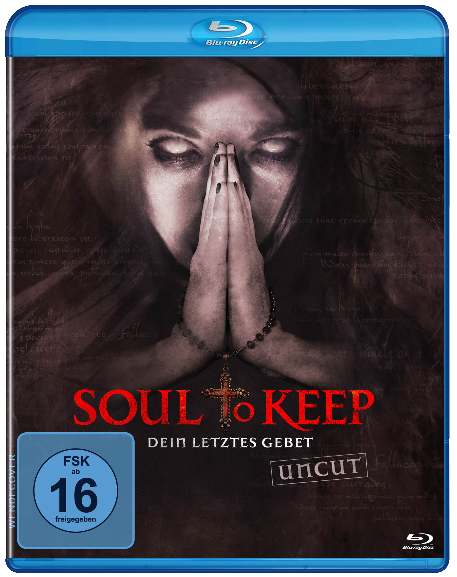 Filmcover einer betenden Frau. Ein Kreuz und Text sind auf dem Cover zu sehen.