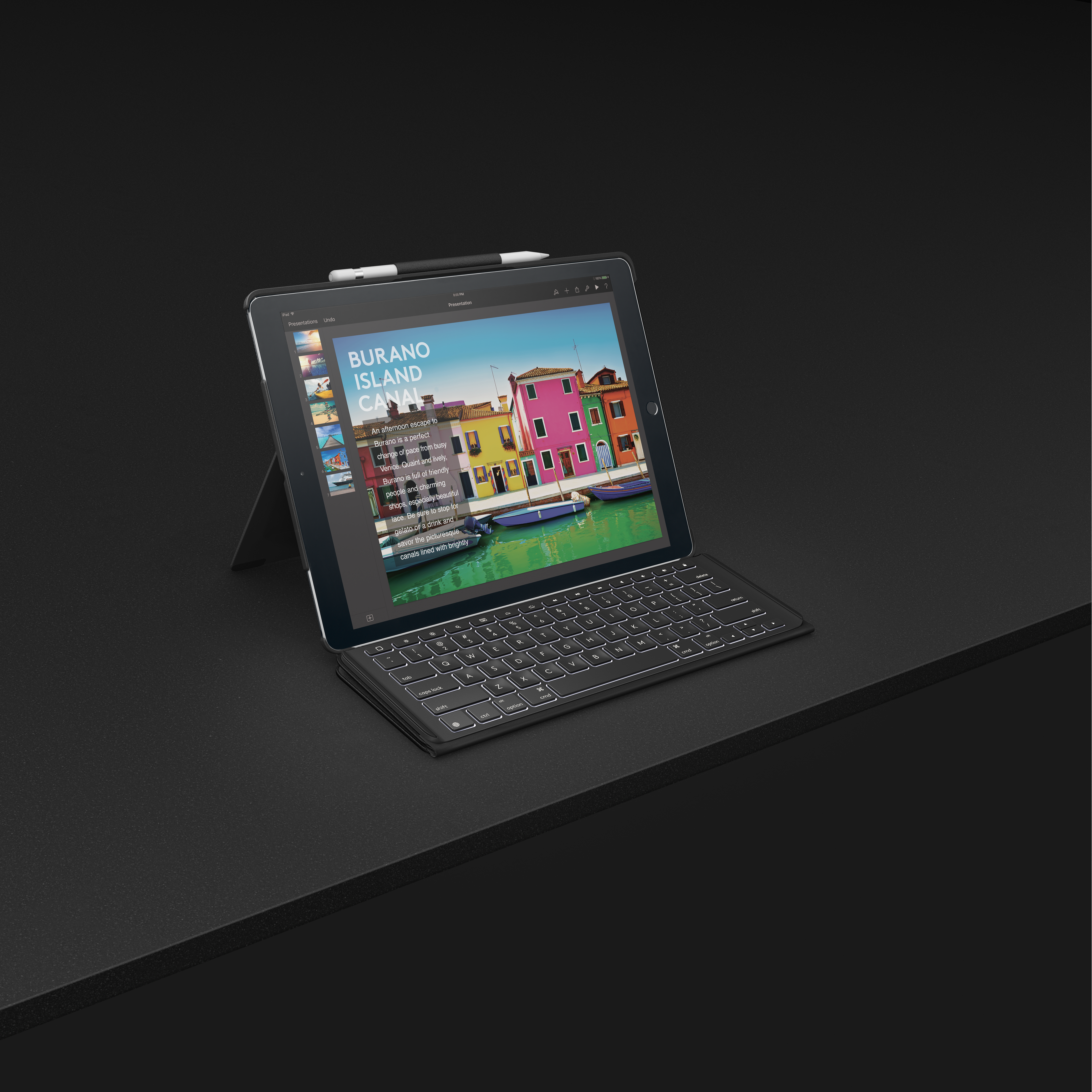 LOGITECH - B2B Slim Combo, Bookcover, Logitech, iPad Pro 12.9, Schwarz