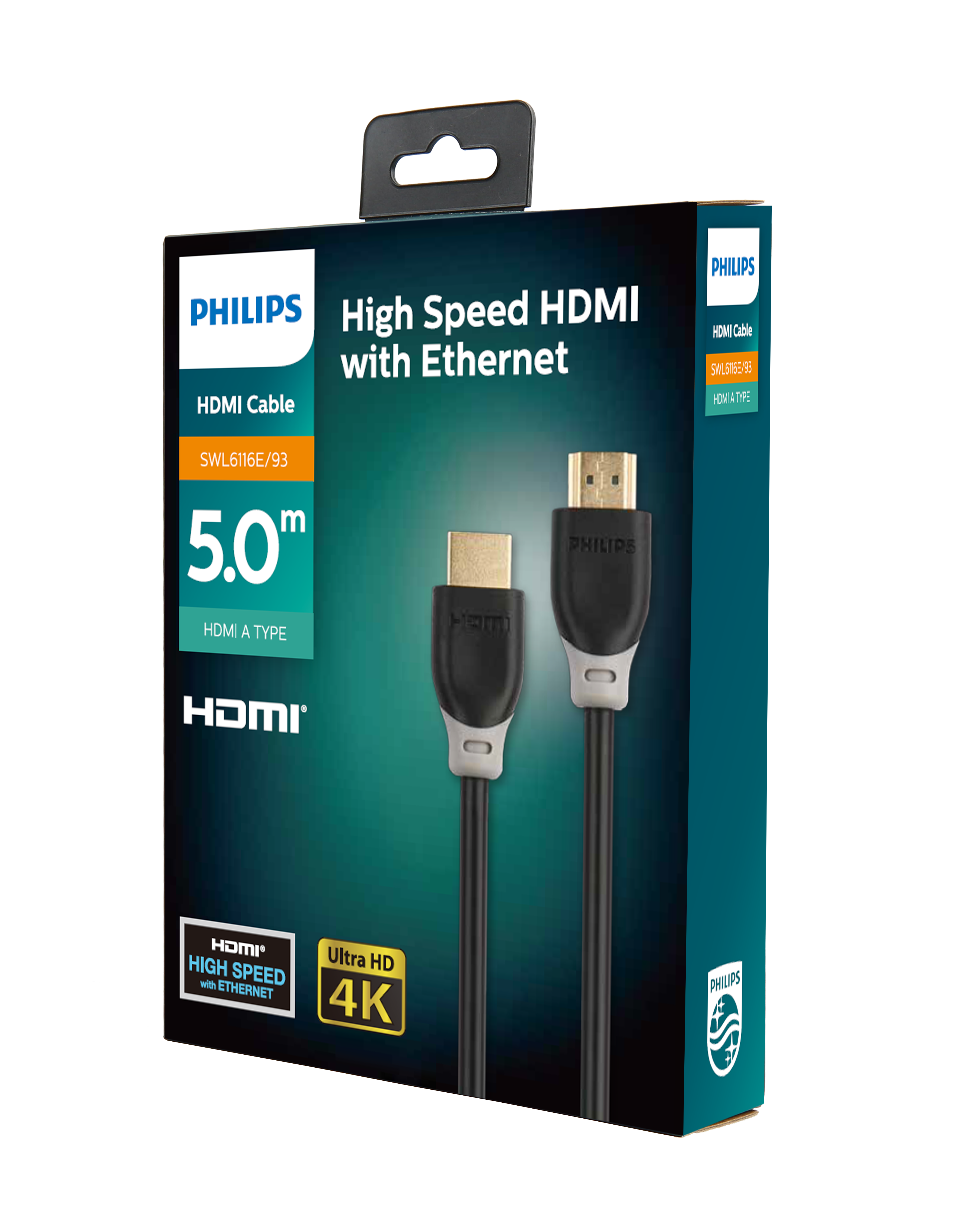 PHILIPS SWL6116E - 4K HDMI Kablo (5 Metre) Siyah