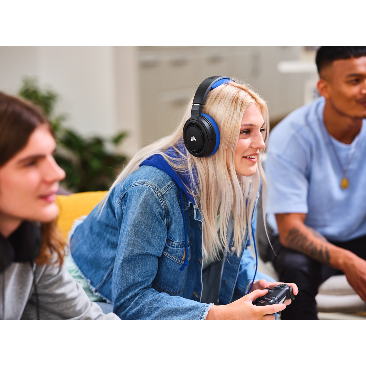 CORSAIR HS35, Over-ear Gaming Headset Schwarz/Blau