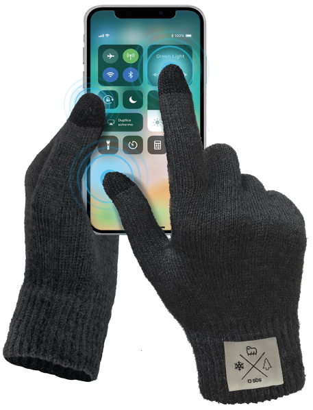 SBS Kapacitív kesztyű L-es méretű, fekete