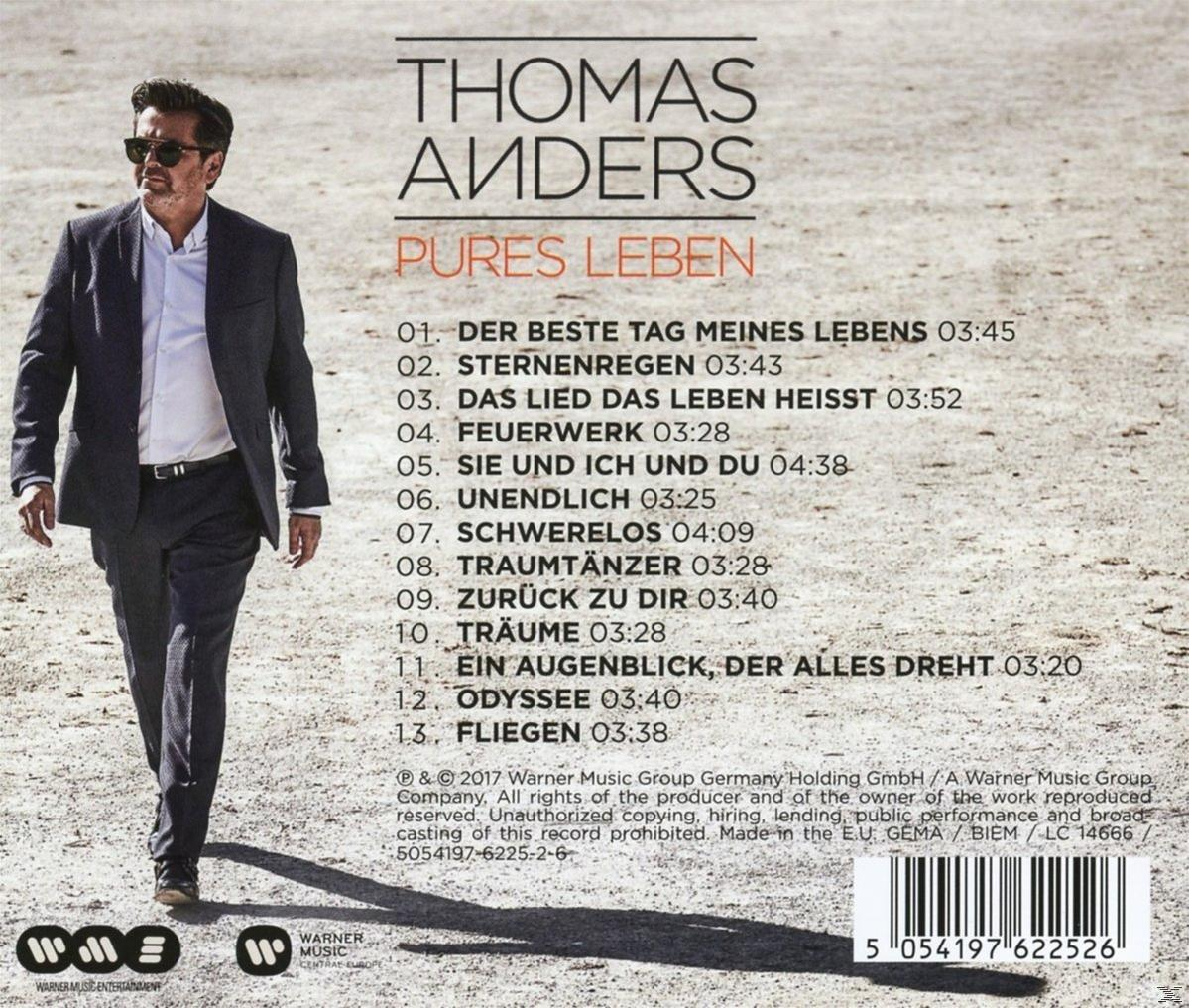 Egy Thomas Anders album hátlapja. Öltönyben sétál. A számlista jobbra található.