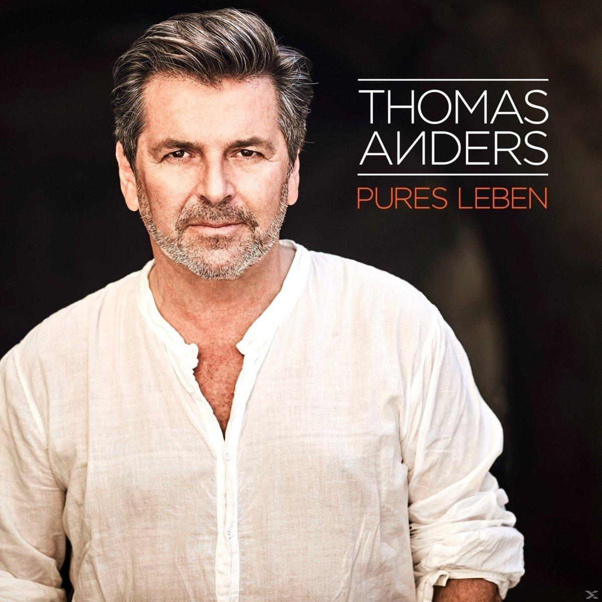 Thomas Anders - Pures Leben album borítója. Egy szürke hajú férfi portréja, fehér ingben.