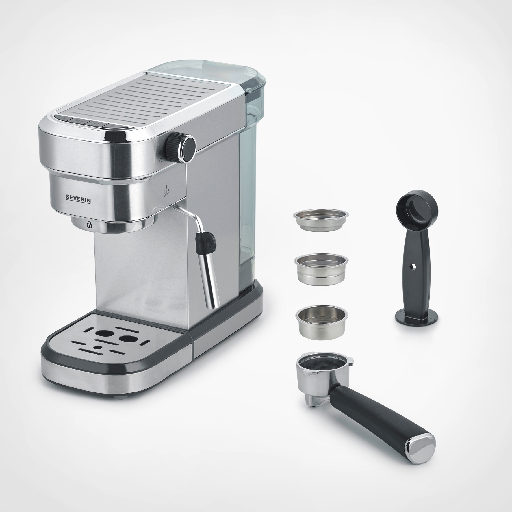 SEVERIN KA 5994 Espresa Espressomaschine Edelstahl-geb./Schwarz