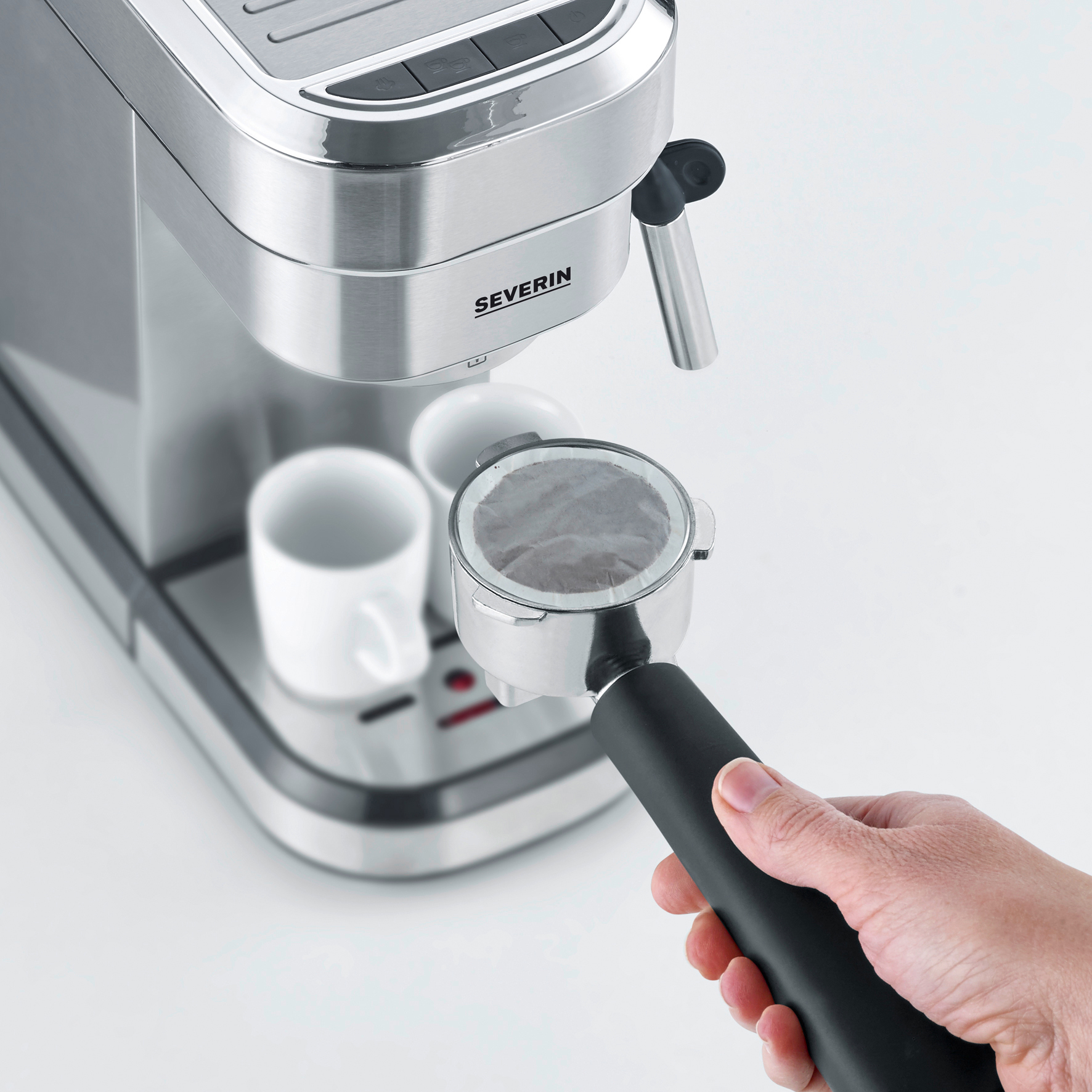 SEVERIN KA 5994 Espresa Espressomaschine Edelstahl-geb./Schwarz