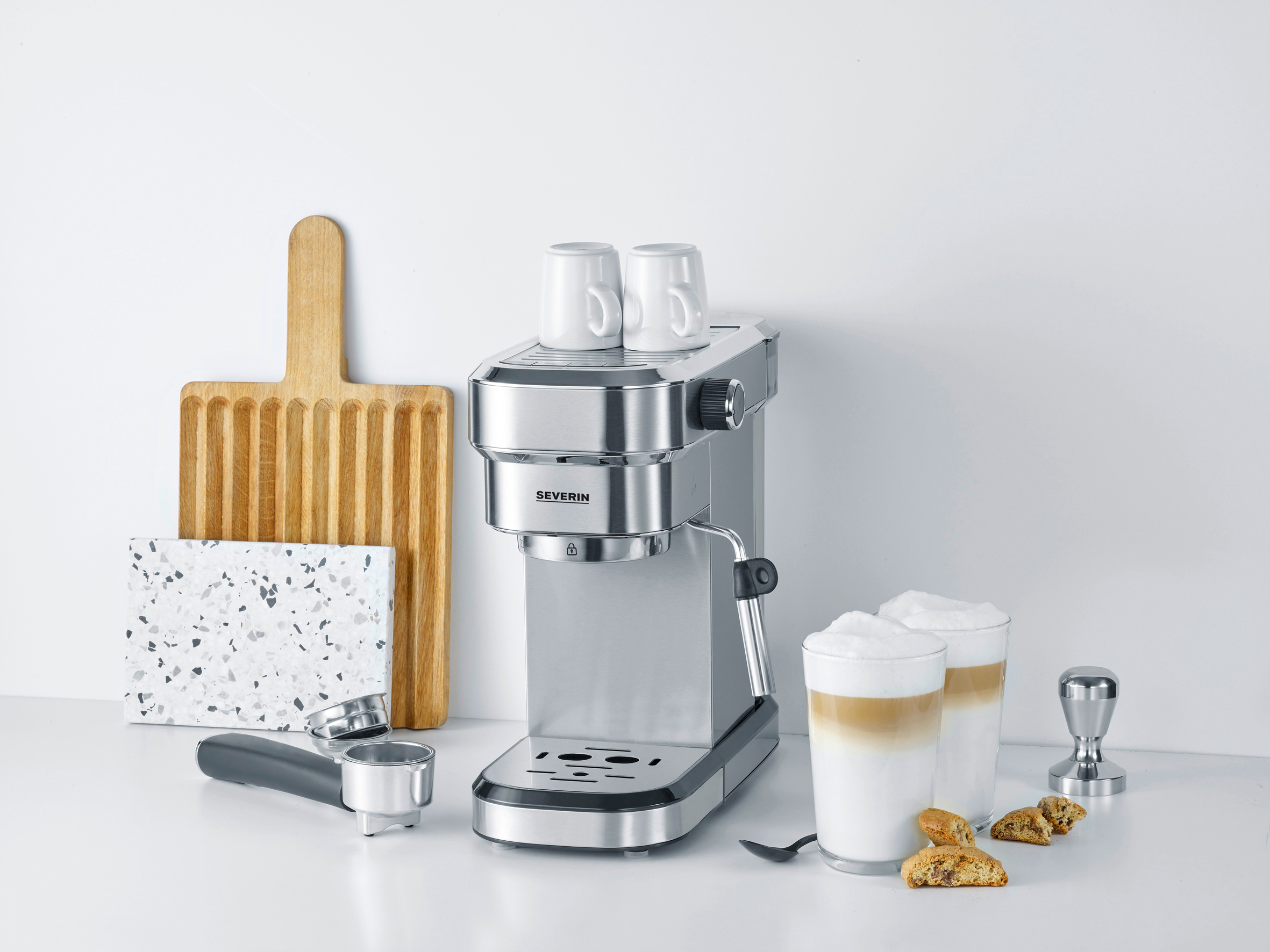 SEVERIN KA 5994 Espresa Espressomaschine Edelstahl-geb./Schwarz