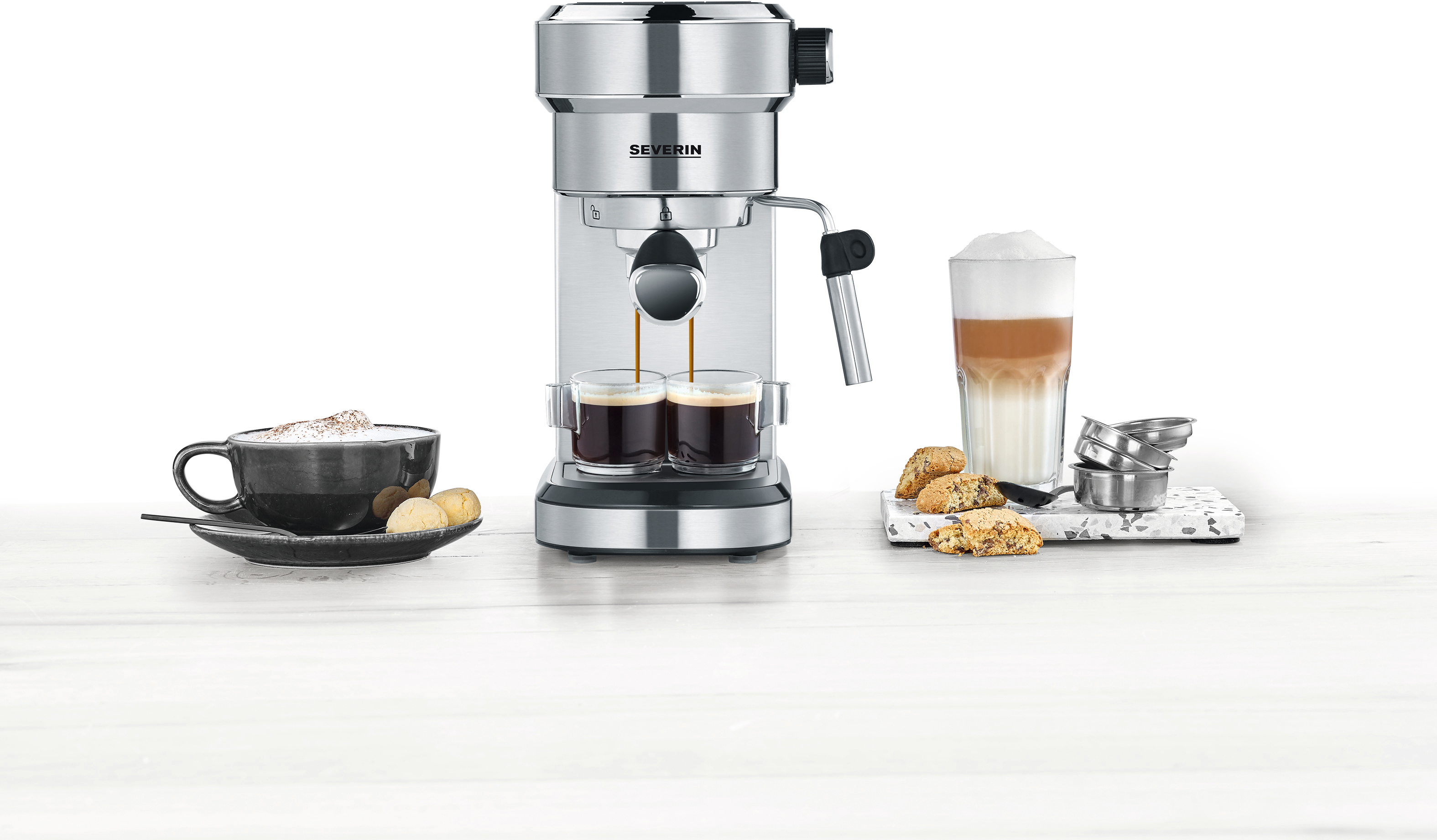 SEVERIN KA 5994 Espresa Espressomaschine Edelstahl-geb./Schwarz