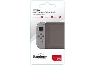 Grips - Rainbow RNSW Thum Grips Pack, 4 unidades, Para Nintendo Switch, Negro