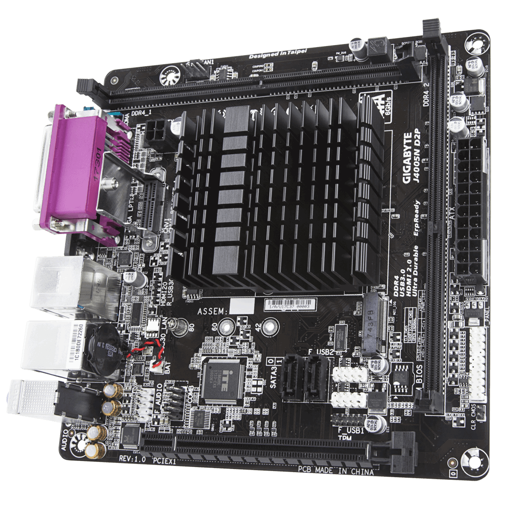 GIGABYTE J4005N D2P Mainboard Mehrfarbig
