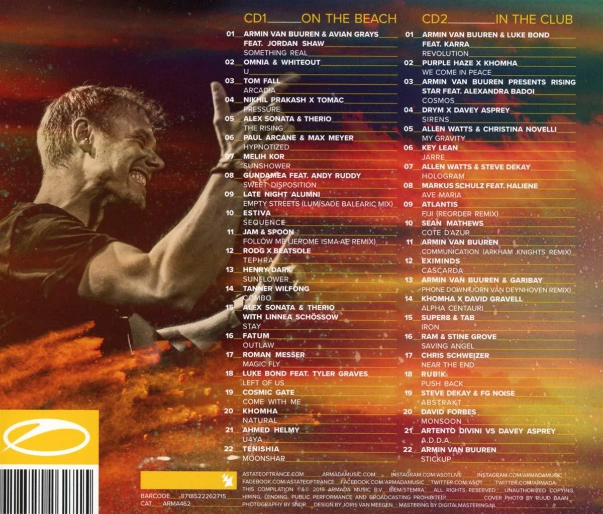 Albumcover mit Titellisten und Künstlernamen auf schwarzem Hintergrund.