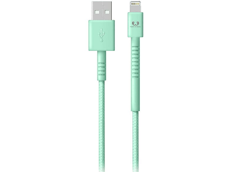 FRESH N REBEL USB-kabel - Lightning Fabriq 3 m Misty Mint (2ULC300MM)