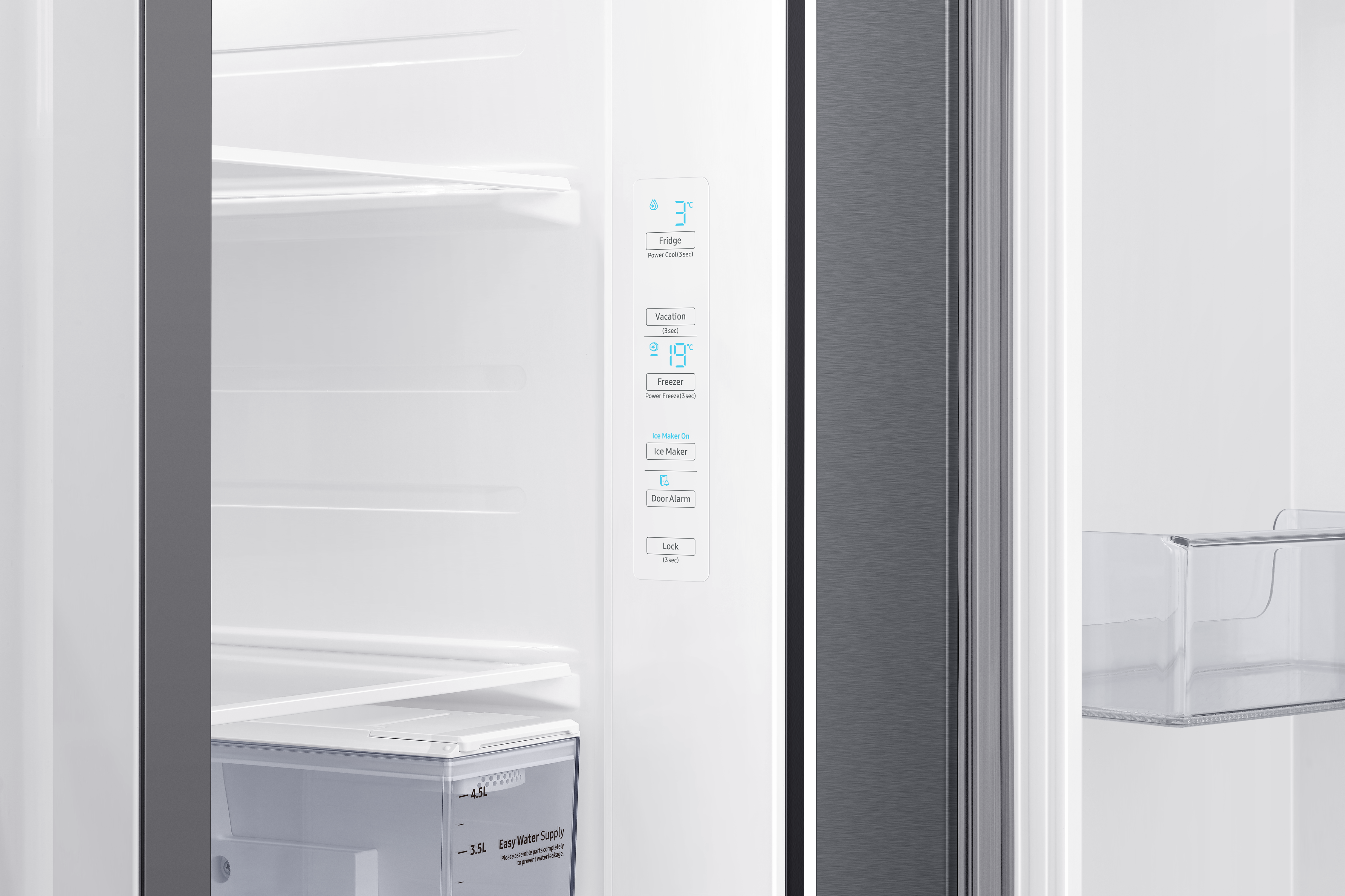 SAMSUNG RS64R5302M9/EG Side-by-Side (635 l, F, 1780 mm hoch, Edelstahl/Silber)